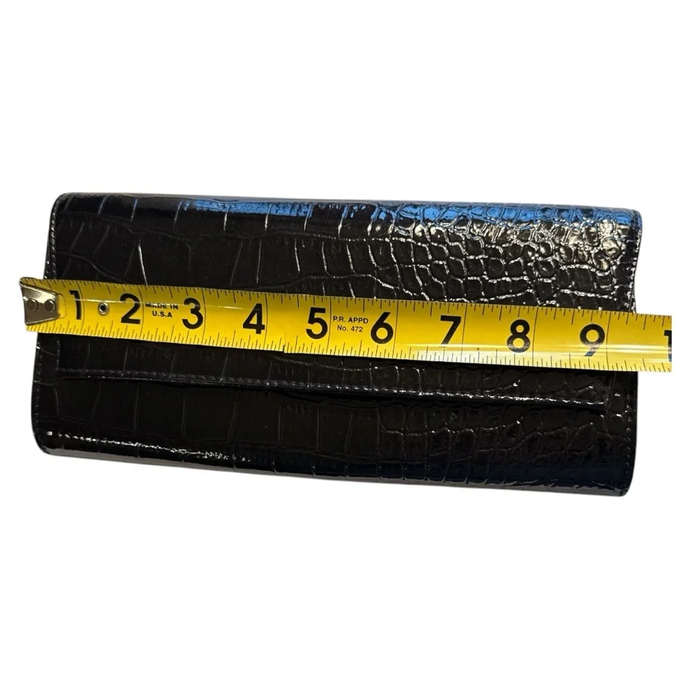 Bonita Bags New‎ York Black Crocodile Embossed Clutch Glam Party Formal